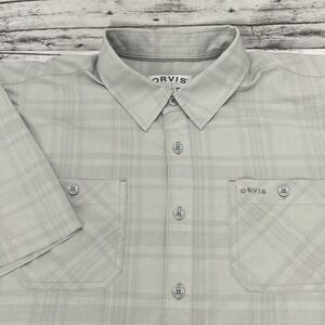 Orvis Blue Button-Up Short Sleeve Shirt Men's XL Classic Collection Lightweight